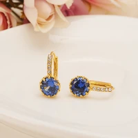 gold drop earrings stone cz crystal ear studs copper cubic zirconia helix earring women girls accessories wedding bridal gifts