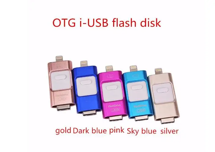 Usb флеш накопитель YXL 3 в 1 металлический 8 ГБ 16 32 64 карта памяти OTG Micro 2 0 для iphone 7 7s 6s