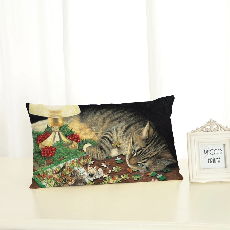 Персонализированные книжные полки чехлы на подушки для кошек модные креативные