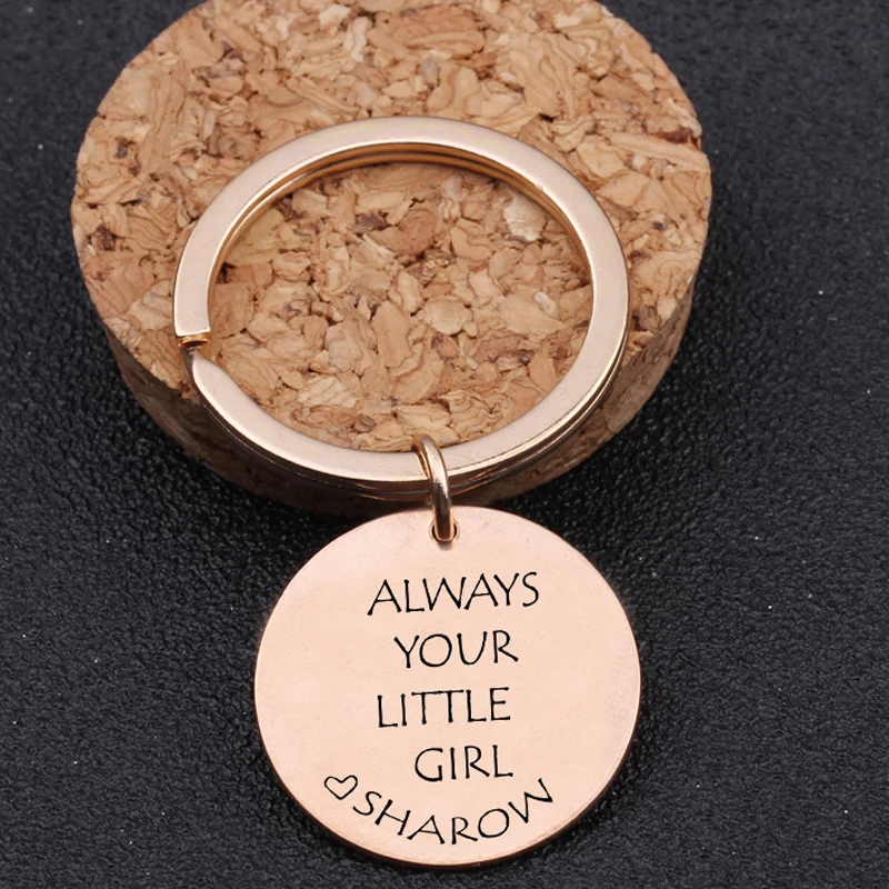 Модный брелок из нержавеющей стали с гравировкой всегда ваша маленькая девочка