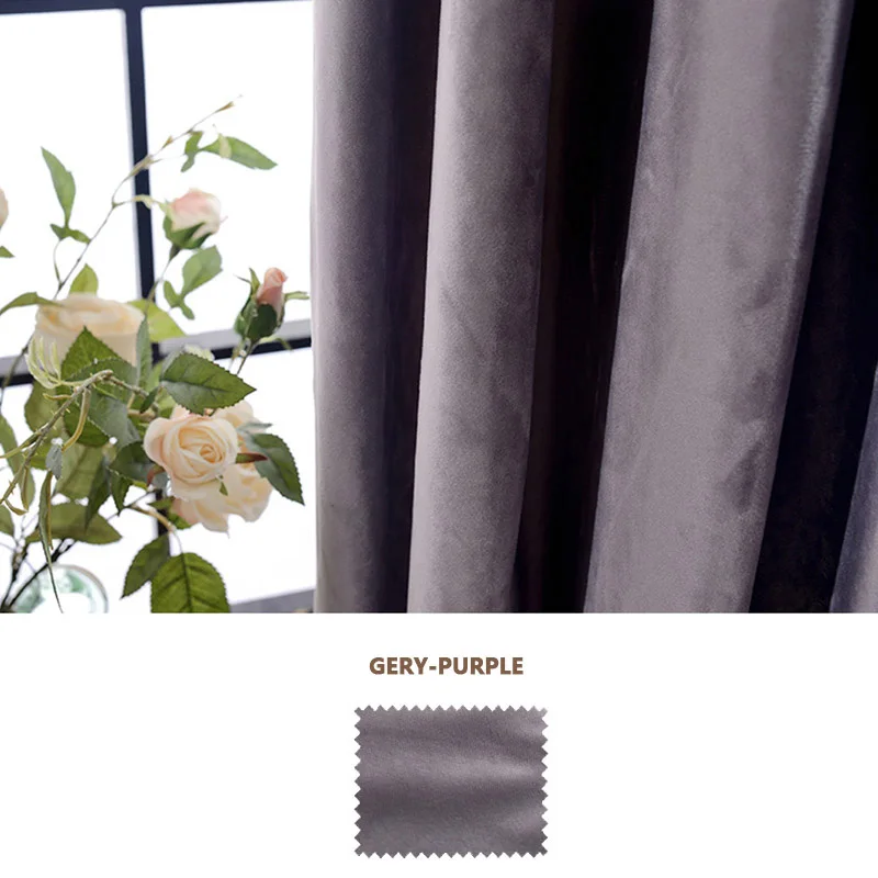 grey purple Новое поступление, современные плотные бархатные затемненные занавески s для гостиной, гостиницы и спальни, занавески, вышитые белые прозрачные Занавески, вуаль - Цвет: grey purple