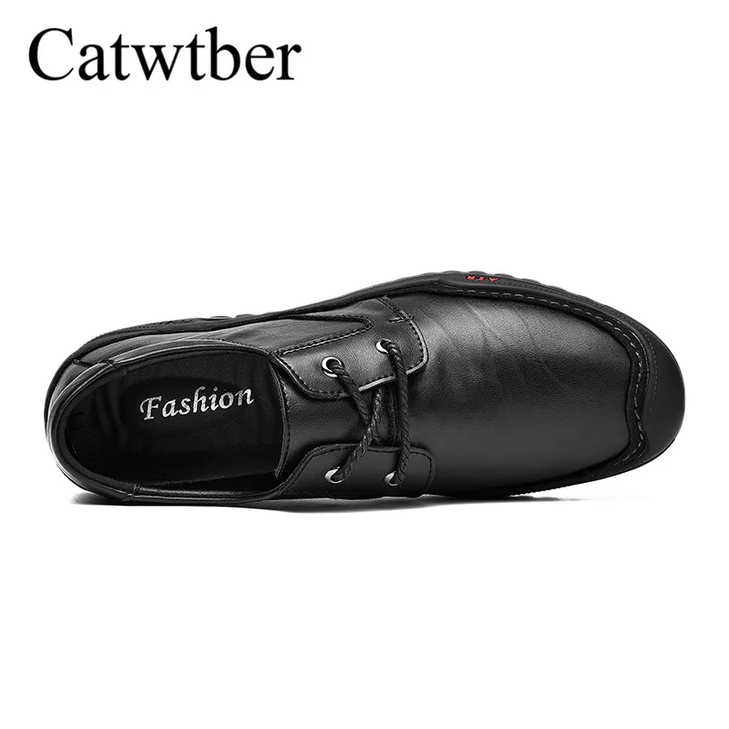 Catwtber Spring Autumn Quality Handmade Leather Casual Sneakers Men Shoes Male Walking Moccasins Comfortable Non Slip Footwear | Обувь