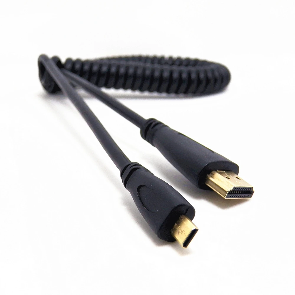 Бесплатная доставка вилка HDMI совместимая с Mini пружинный скрученный кабель V1.4 3D