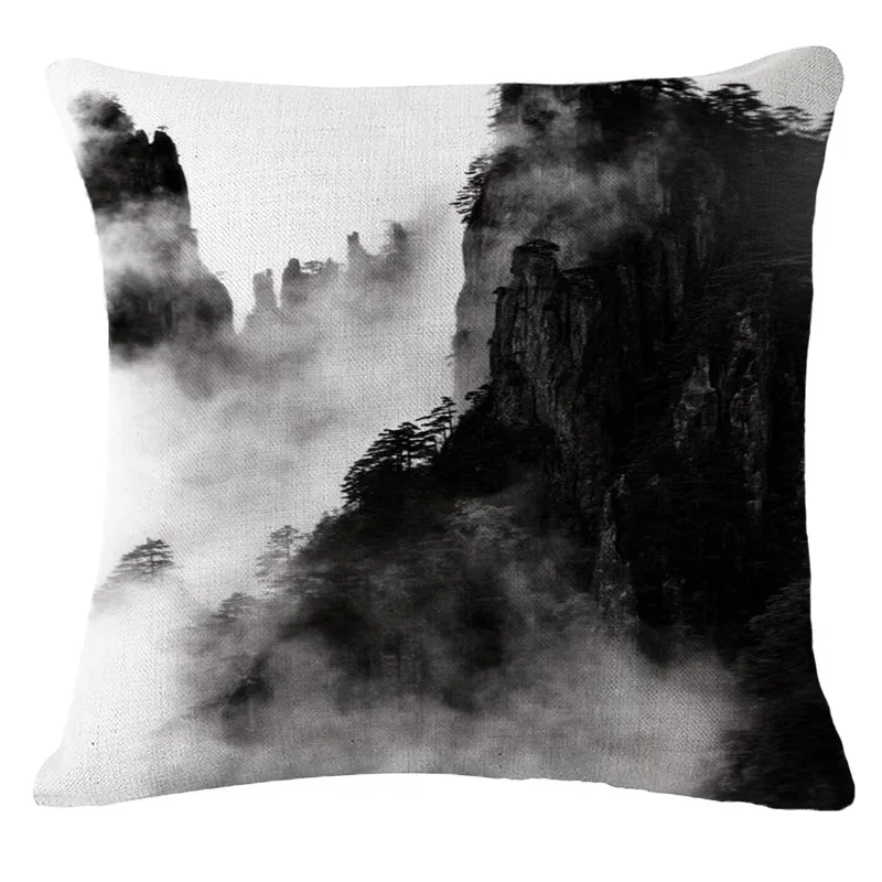 Подушка в китайском стиле с красным журавлем диванная подушка принтом для чтения