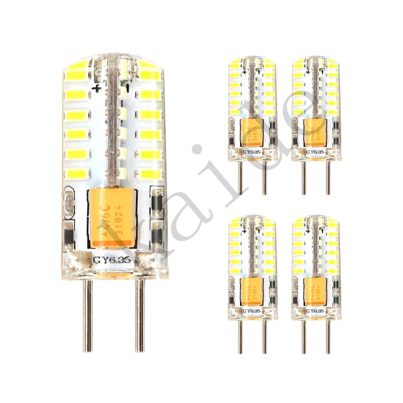5 шт. GY6.35 светодиодный 3 Вт лампочка 3014SMD 48 Светодиодный S coldwhite warmwhite AC/DC12V прозрачный мягкий силикон заменить галогенную лампу