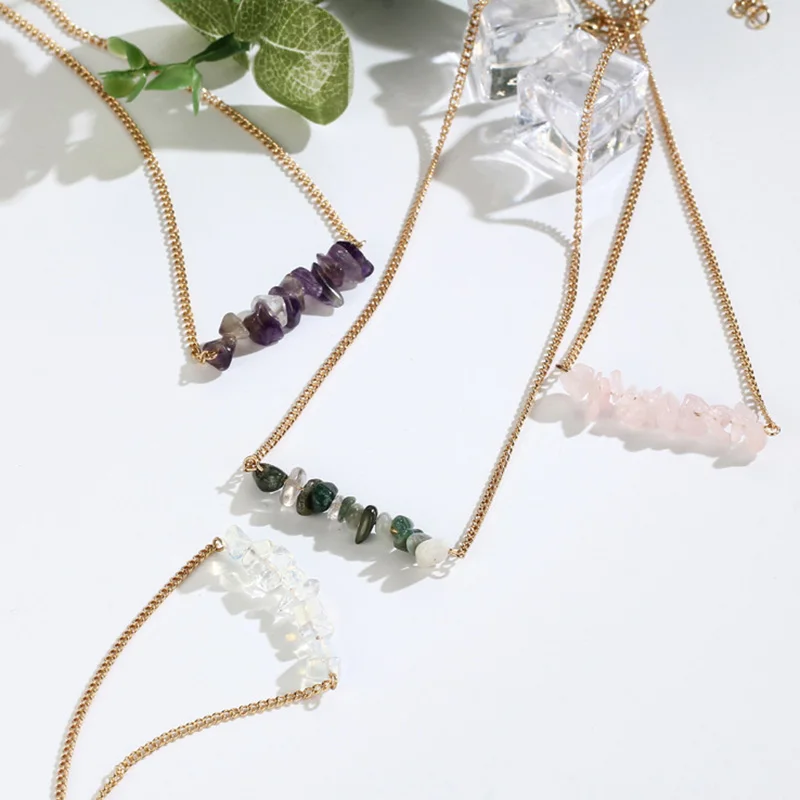 10 шт./лот ожерелья золотого цвета розовые фиолетовые бусы кулон ожерелье из