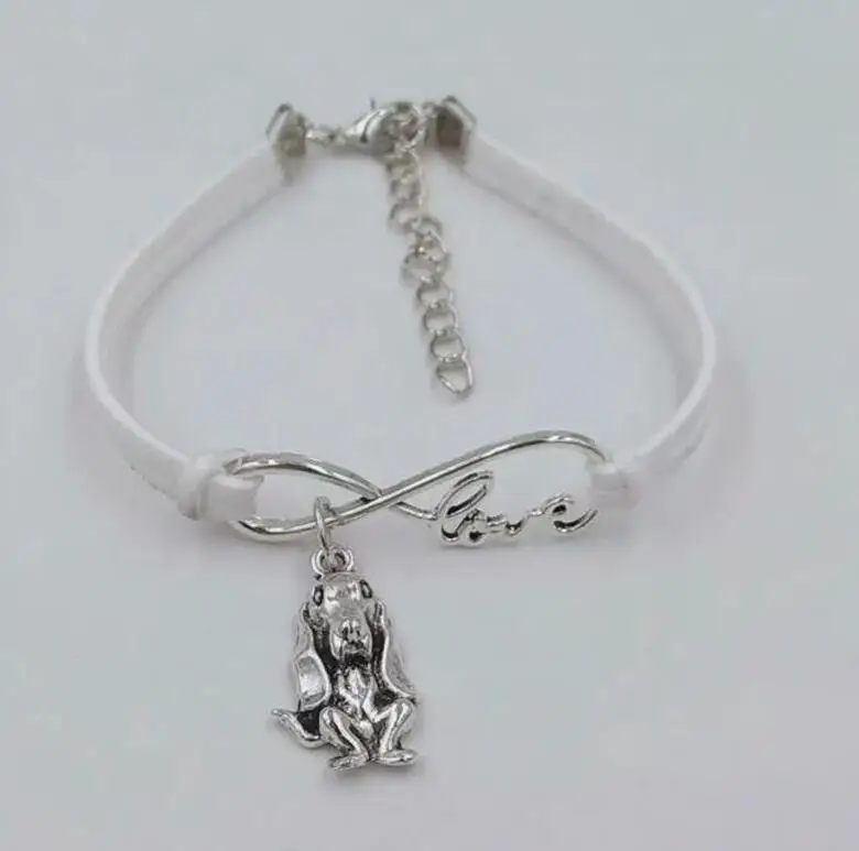 1 шт. Бесконечность любовь счастливый 8 браслет большие уши собака Очаровательная