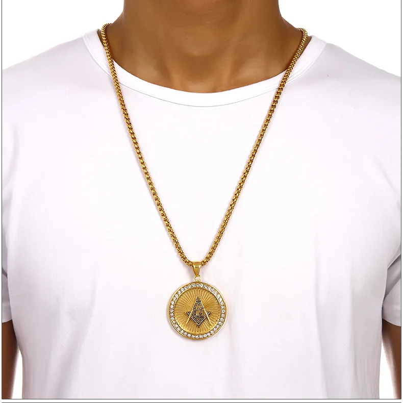 Geometric Circle Masonic Letter G Necklace Gold Pendant. | Украшения и аксессуары