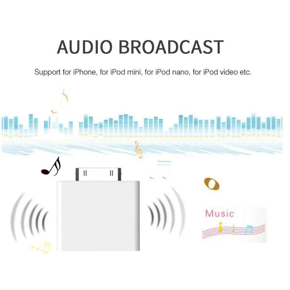 Портативный Bluetooth A2DP музыкальный приемник адаптер для ihome 30-контактный док-станция для Динамик
