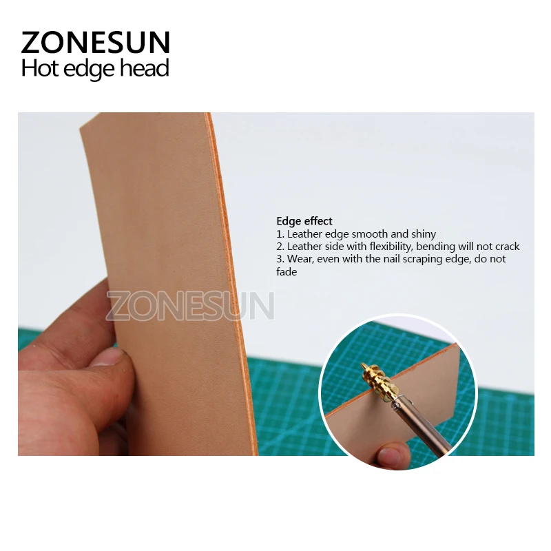 ZONESUN кожевенное ремесло Круглый Металл Латунь кожа боковая полировка круглые