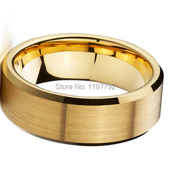 Мужское титановое кольцо 8 мм золотого цвета мужские ювелирные изделия кольца