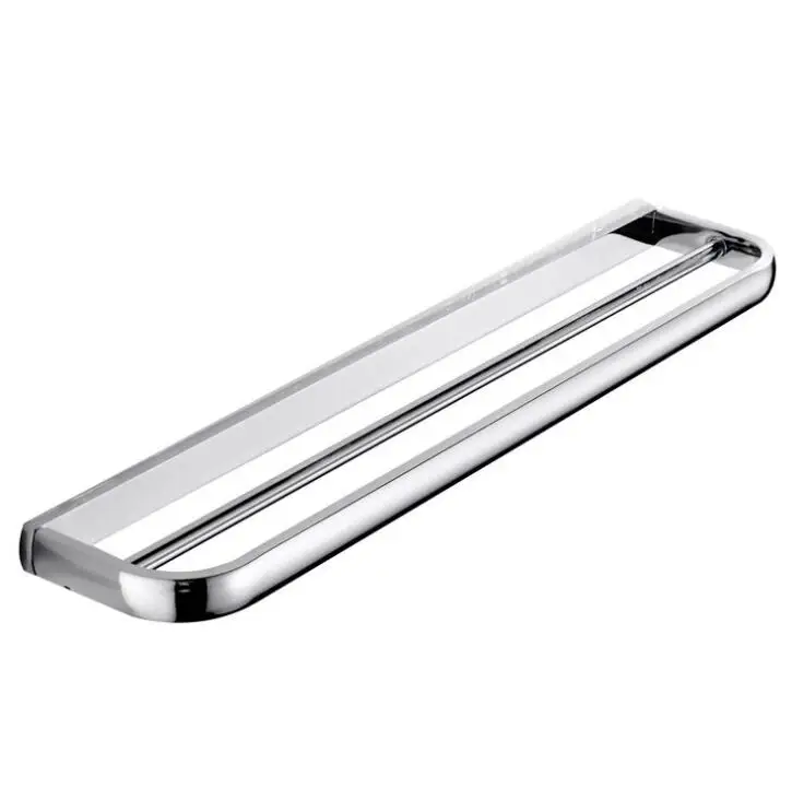 double towel bar Аксессуары для ванной комнаты Серебряный держатель для туалетной бумаги держатель для мыла Полка для полотенец крючок для халата держатель для туалетной щетки держатель для барабана MO2100C - Цвет: double towel bar