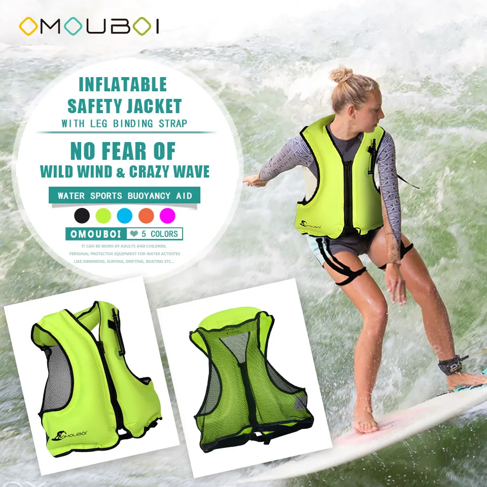 OMOUBOI унисекс флуоресценции зеленый серфинг безопасности жизни куртка с
