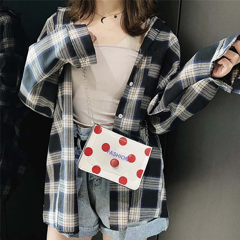 Женская сумка мессенджер мини через плечо из искусственной кожи в горошек