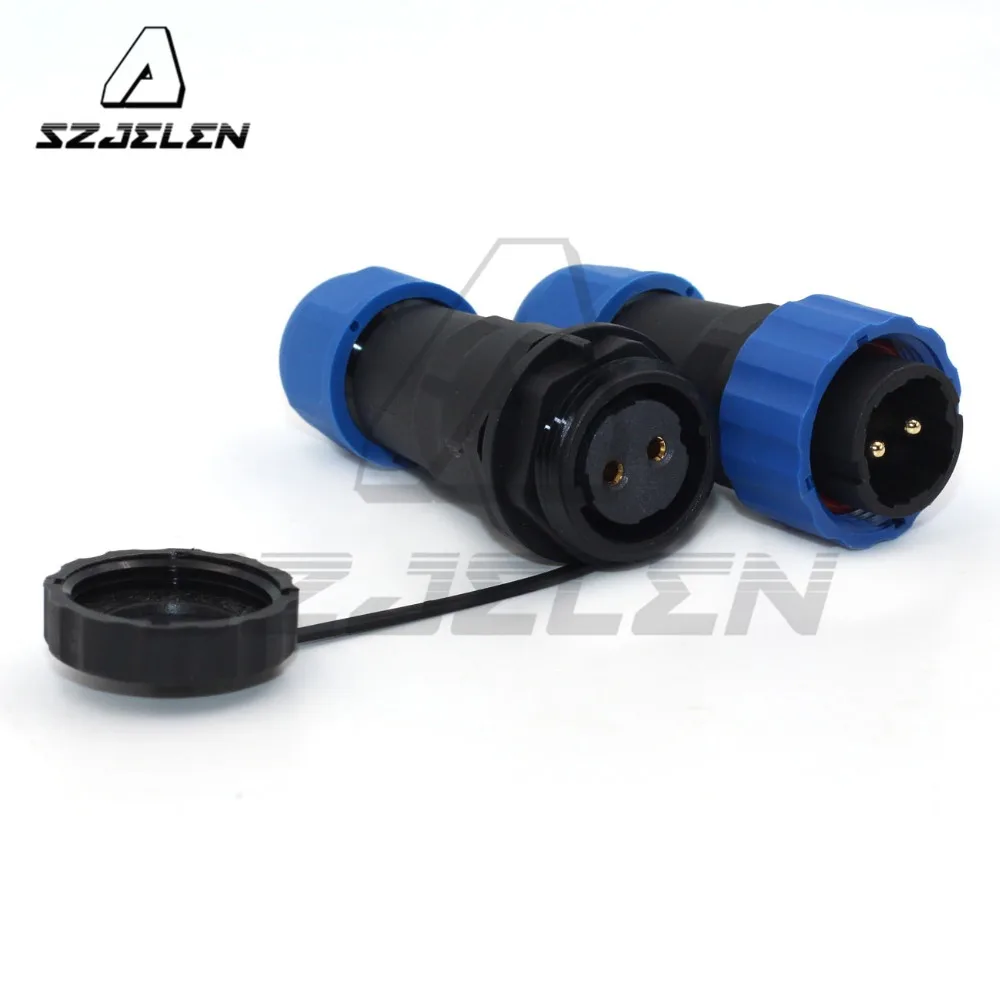 SD20 водонепроницаемый авиационный 2-контактный разъем для промышленного кабеля