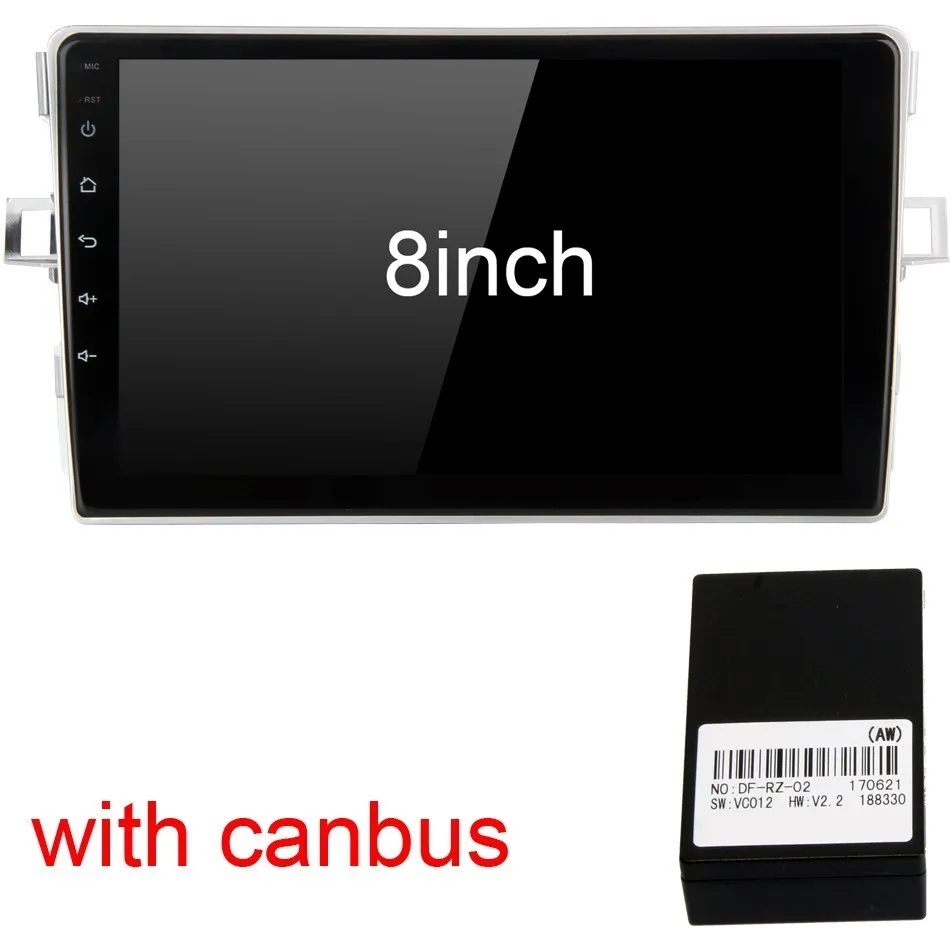 with canbus " Android 8,0 Автомобильный мультимедийный радио плеер для Toyota Verso EZ радио 2007 2008 2009 2010 2012 2013 Авторадио gps - Цвет: with canbus