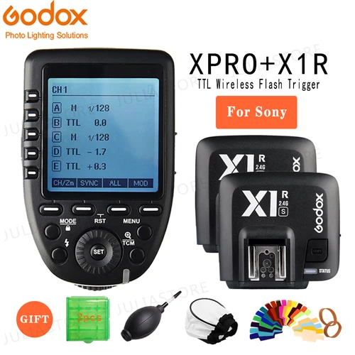 Xpro-S and 2x X1R-S Godox Xpro-S E-TTL II 2,4G X система беспроводного управления дистанционным триггером с X1R-S приемником для sony Flash - Цвет: Xpro-S and 2x X1R-S