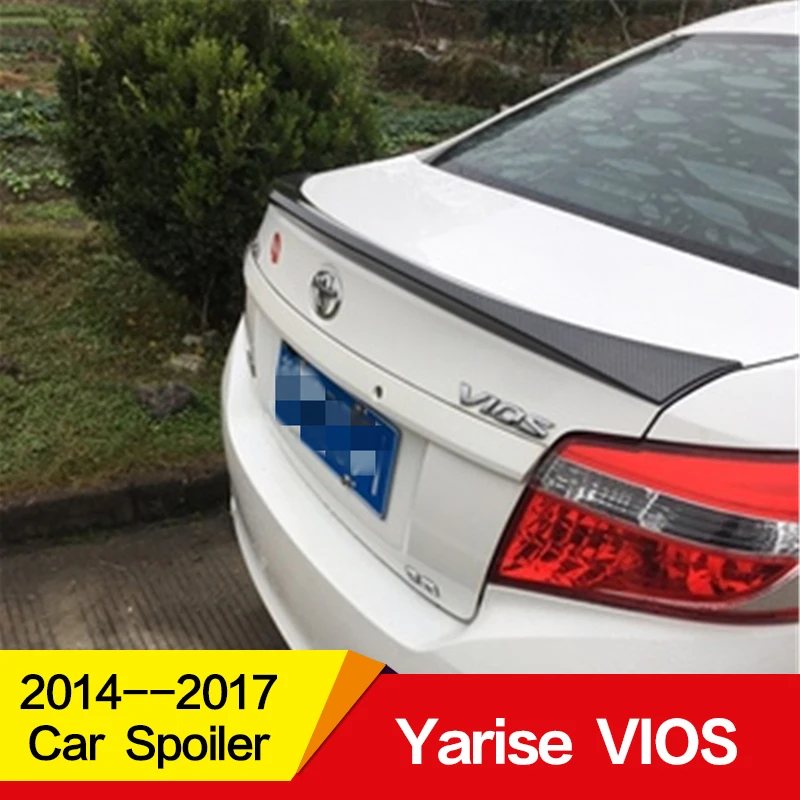 Для Toyota Yaris L Vios спойлер- года Высокое качество ABS пластик углеродный черный DIY краски спортивный автомобиль заднее крыло