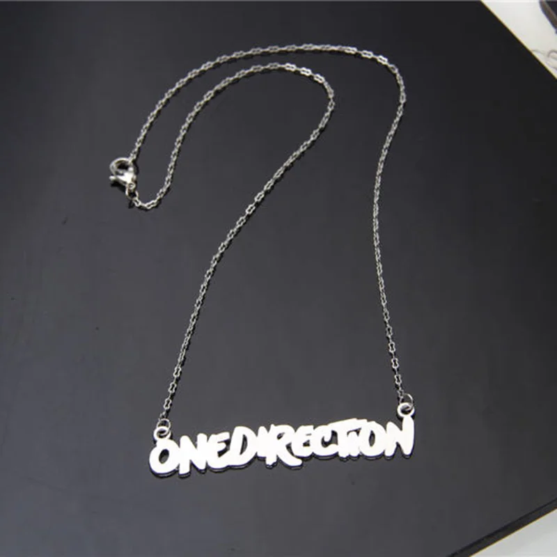 Горячая Новая мода дизайнер посеребренные one direction кулон цепочки и ожерелья 1D