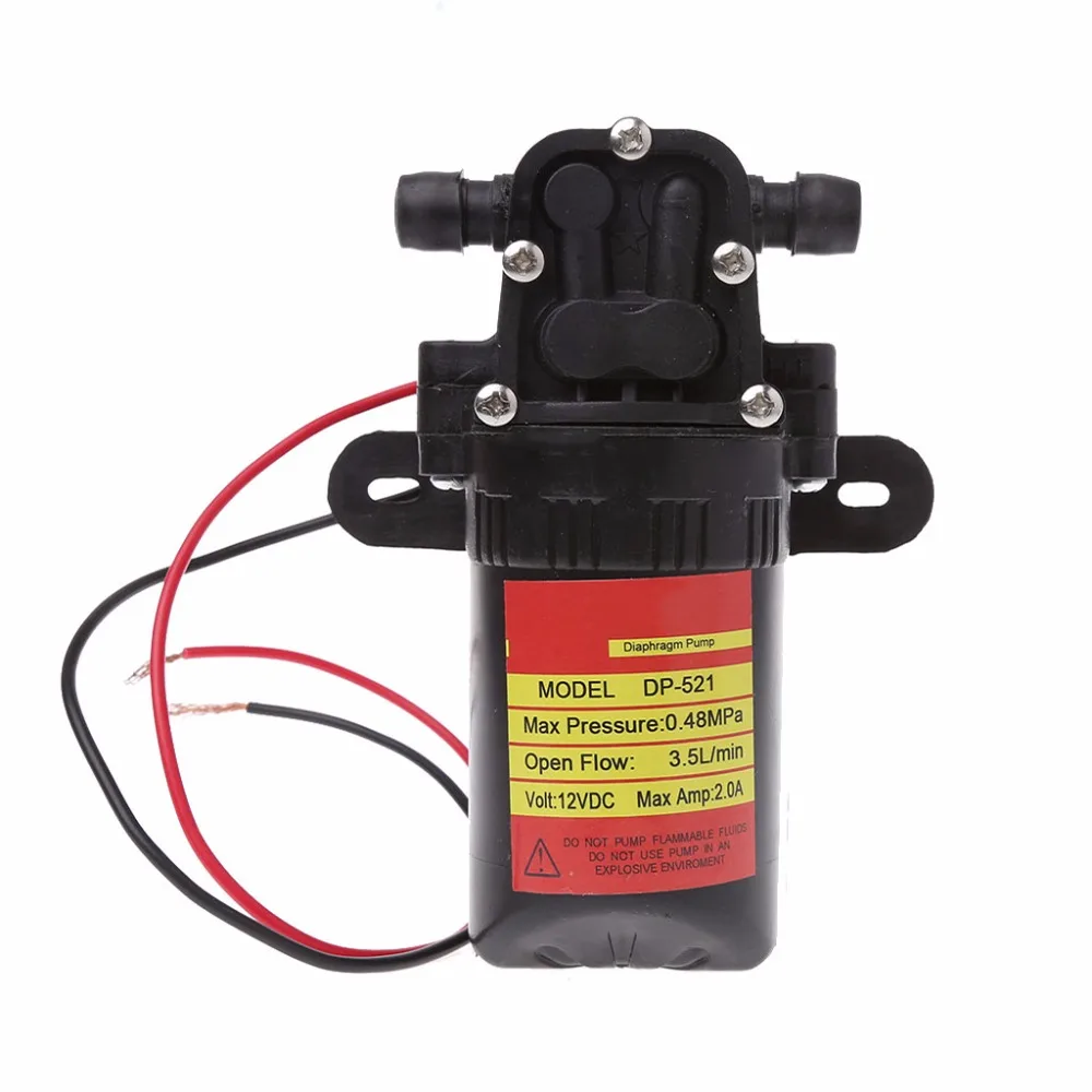 

DC 12V 3.5L/Min 0.48MPa 70 PSI Diaphragm High Pressure Self Priming Water Pump