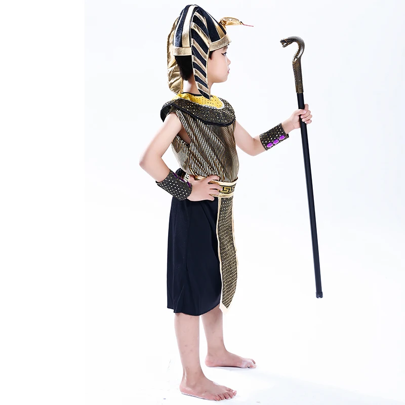 Египетский фараон маскарадные костюмы для мальчиков 2017 г. детские комбинезоны