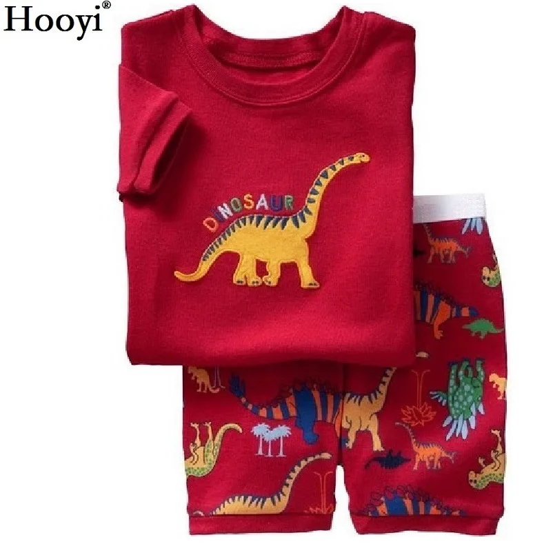 Летние пижамные костюмы Hooyi для мальчиков Синие пижамы Детская одежда сна Пижама