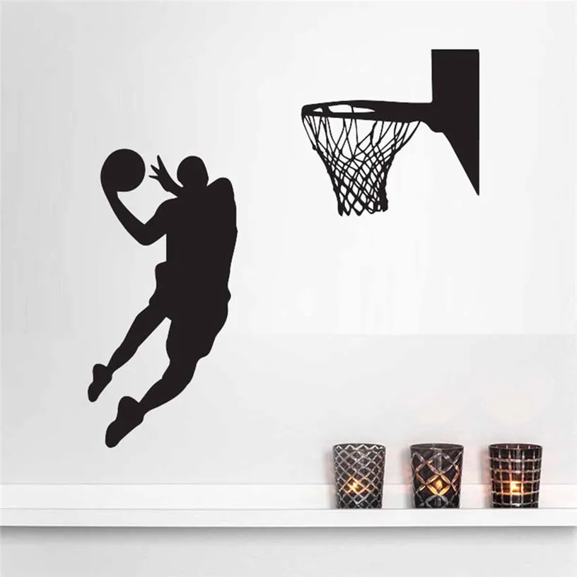 Съемная Настенная Наклейка Slam Dunk с изображением баскетбольного игрока для