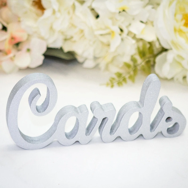 

Rustic Cards Alphabet Letters Words Wooden Standing Sign Wedding Decor Ornaments