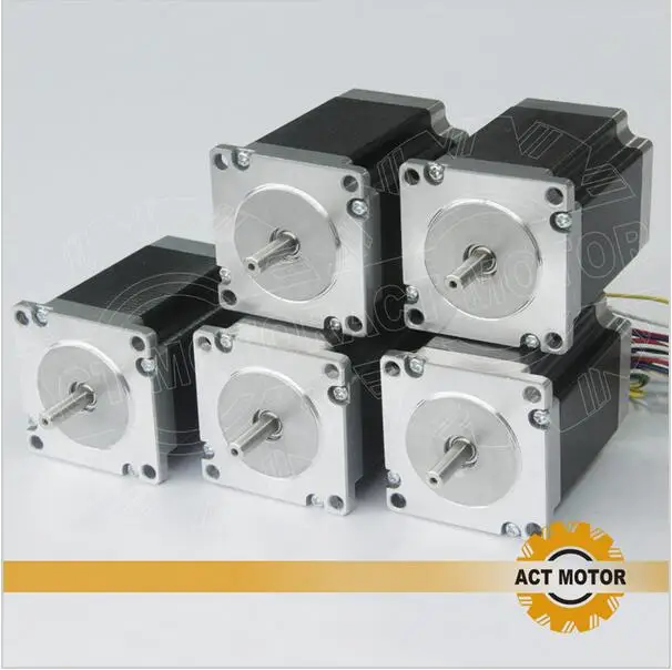 

ACT Motor 5PCS Nema23 Stepper Motor 23HS8630 Single Shaft 6-Lead 270oz-in 76mm 3A CE ISO ROHS CNC Router Mill Cut Laser Machine