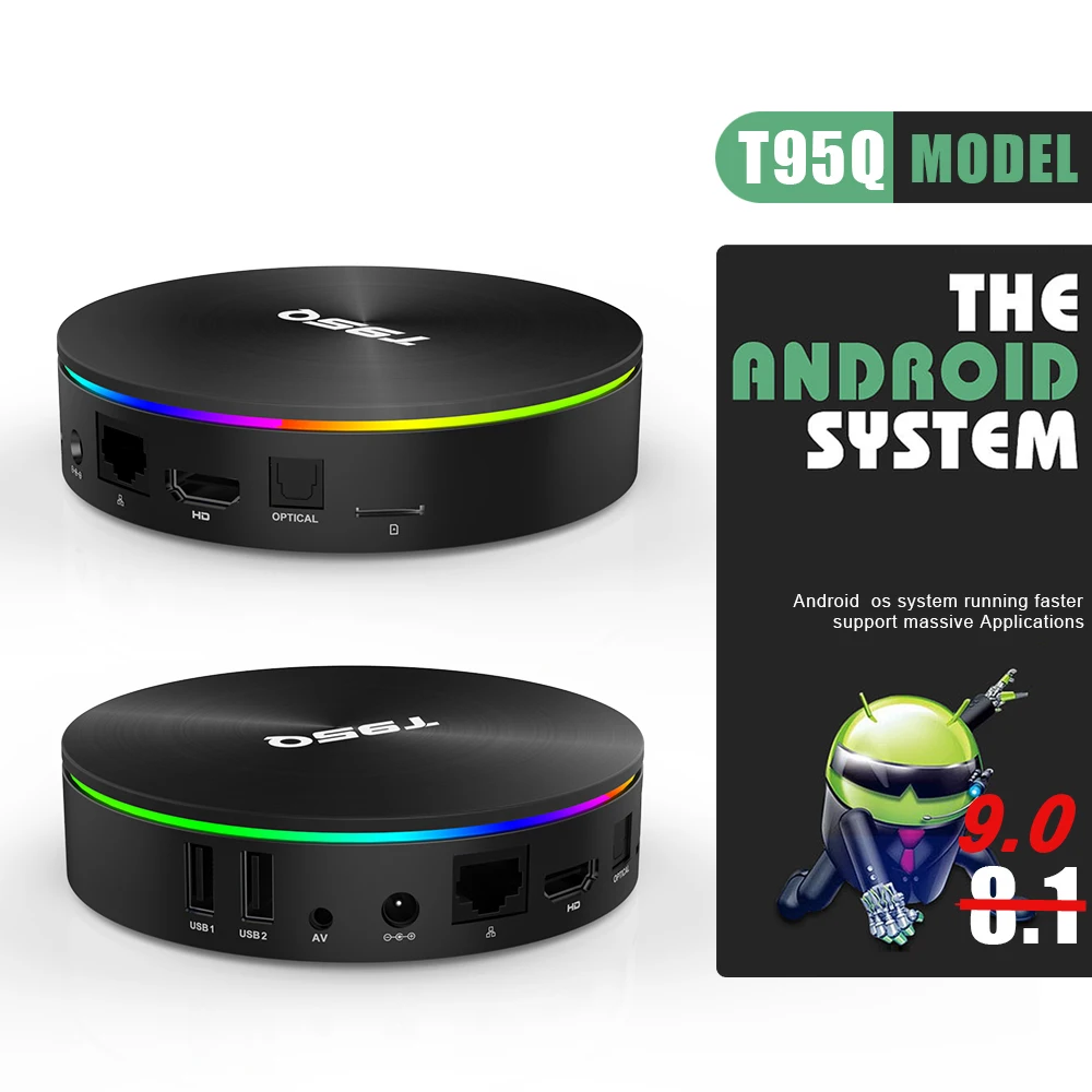 ТВ бокс Wechip T95Q 4G + 64G Android 9 0 LPDDR3 Amlogic S905X2 четырехъядерный 2 5 GHz Wifi BT4.1 1000 M H.265 4 K 32G