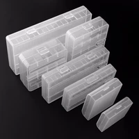 soshine pvc material 7 different transparent hard plastic battery storage boxes with a hook for 18650 26650 aa aaa battery