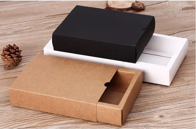 20pcs Drawer Design Paper Box Small Gift DIY White Packaging Boxes Large Black Cardboard Folding | Дом и сад