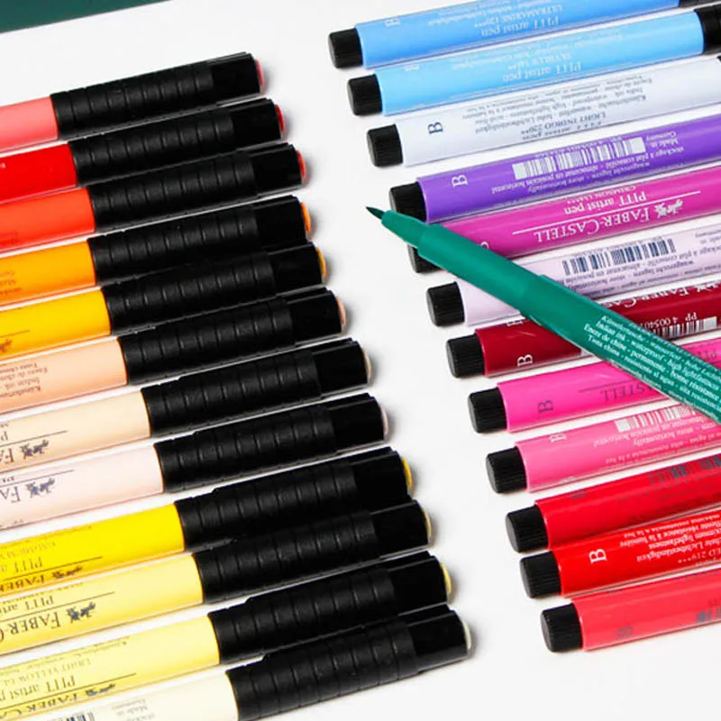 Faber Castell Pitt ручки художника кисть B студия коробка 12 24 48 60 на акварельной основе мягкие маркеры каллиграфии