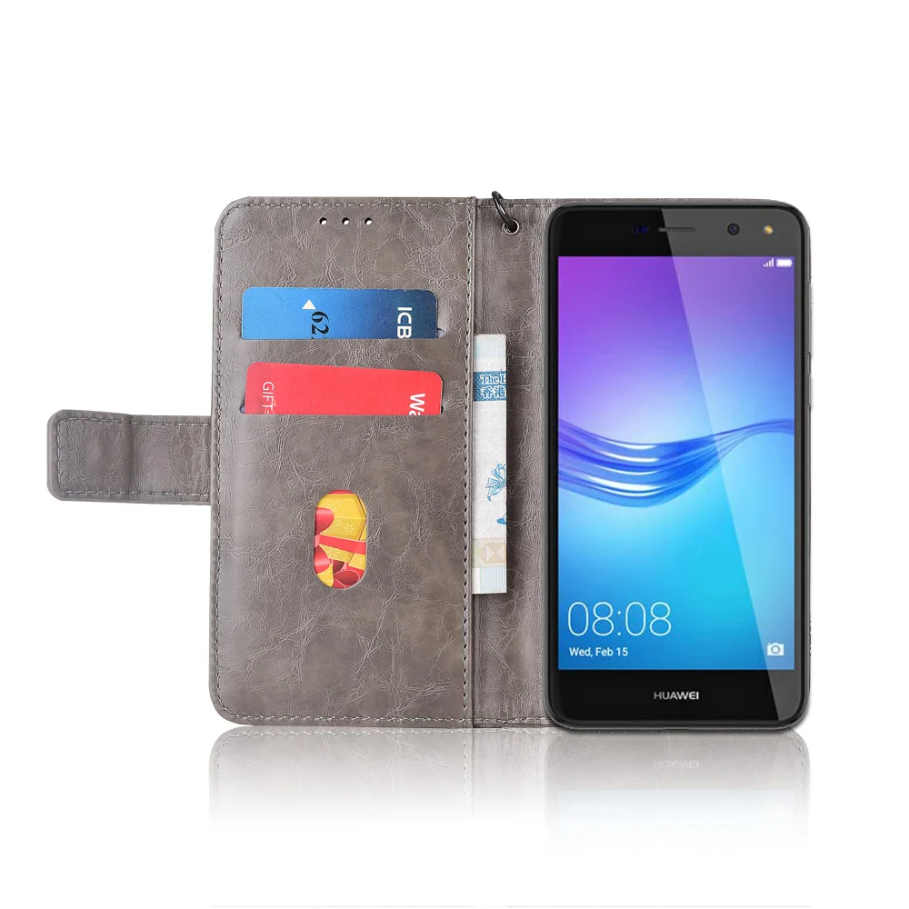 Кожаный чехол-книжка чехол для huawei Y3 Y5 Y6 Y7 Fundas Специальные бумажники чехол ТПУ Y6 Pro