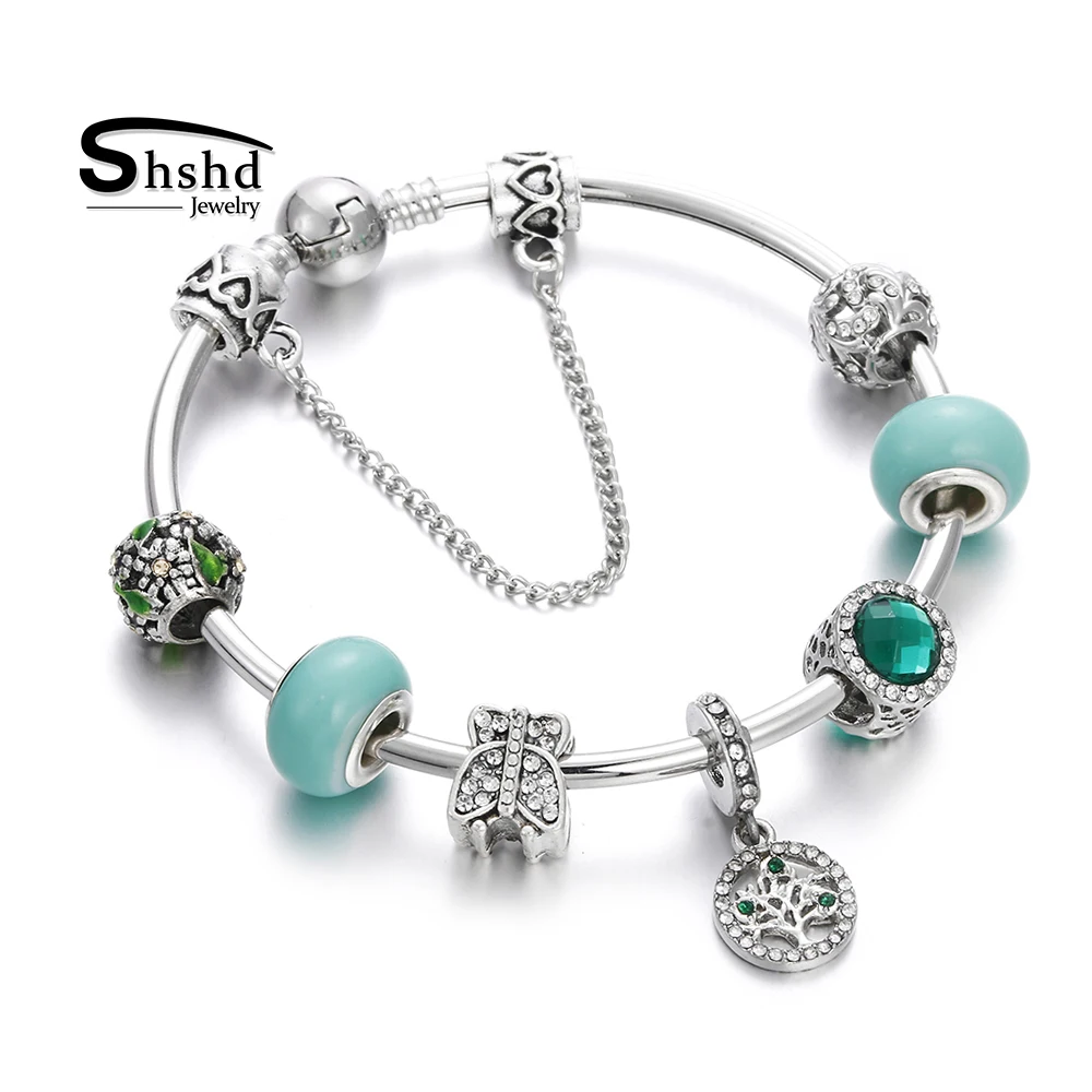 Мода Для женщин звено цепи цепного браслета Древо жизни кулон с украшением в виде