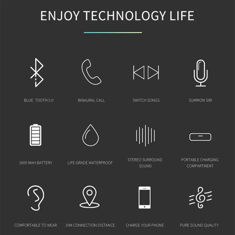 TWS T1 Pro Bluetooth наушники гарнитура 5 0 беспроводной стерео бас Hifi с микрофоном для