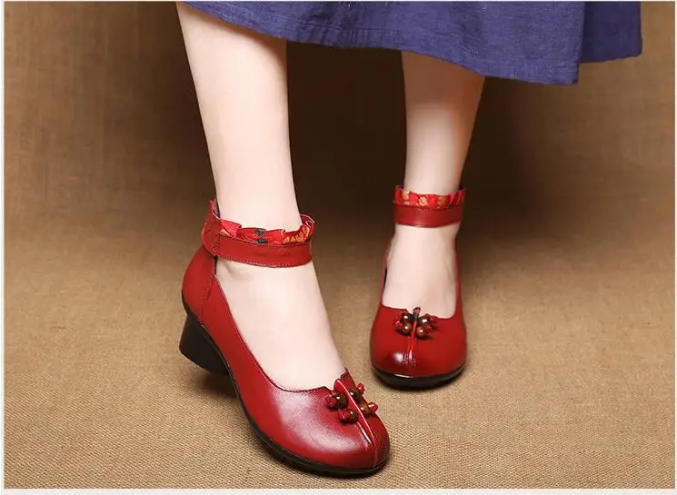 RUSHIMAN Shoes Woman 100% Genuine Leather Women Pumps Lady Round Toe Platform Shallow Mouth Size 35-41 | Обувь