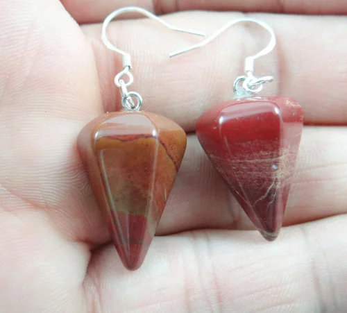 Натуральный камень тигровый глаз бирюза кварцевый кристалл опал маятник серьги