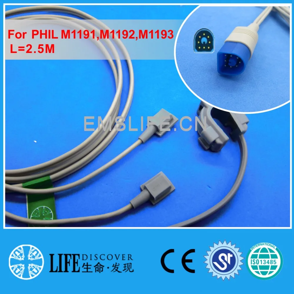 

Long cable multifunctional Y style spo2 oxygen sensor for PHIL M1191,M1192,M1193
