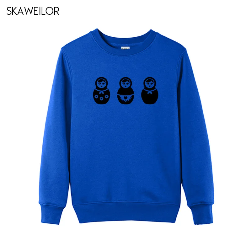 Зимние модные спортивные костюмы для женщин Русская Матрешка кукла толстовки с