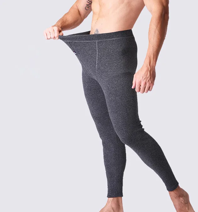 Термобелье Мужская длинная термоштаны хлопок зимняя шерсть бархатное кэшмирное дно флисовые теплые мужские брюки.