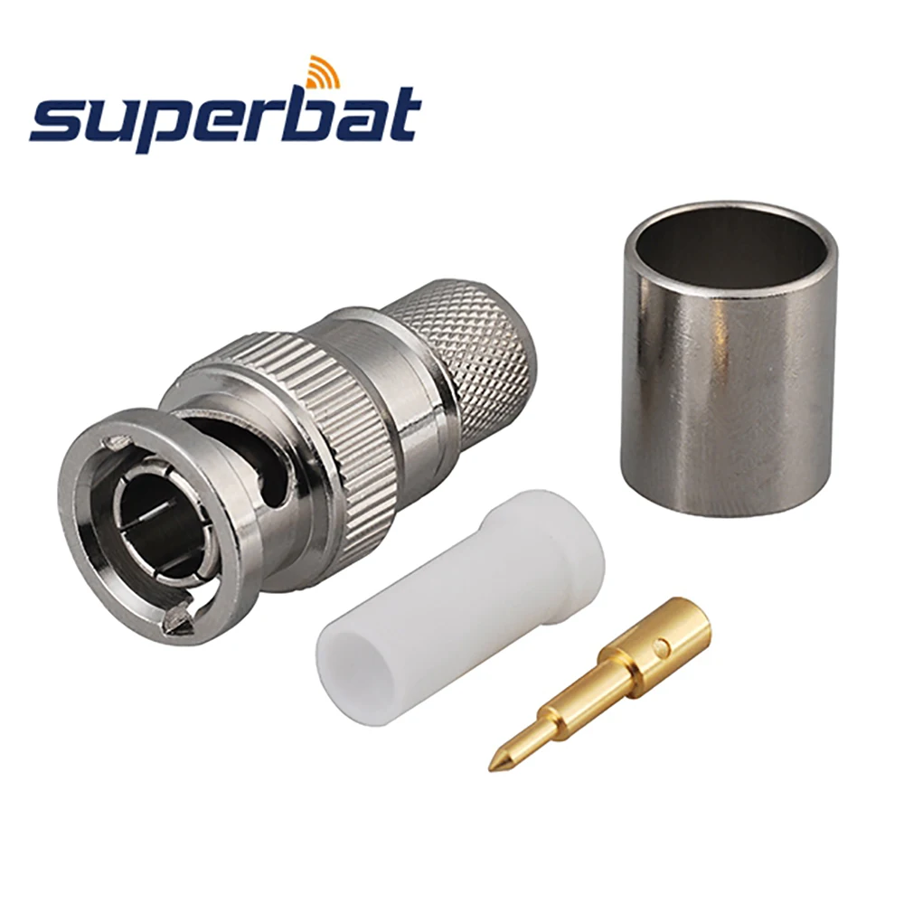 Superbat 10 шт. BNC обжимный стандартный коаксиальный разъем RF для кабеля RG8 LMR400|Кабели