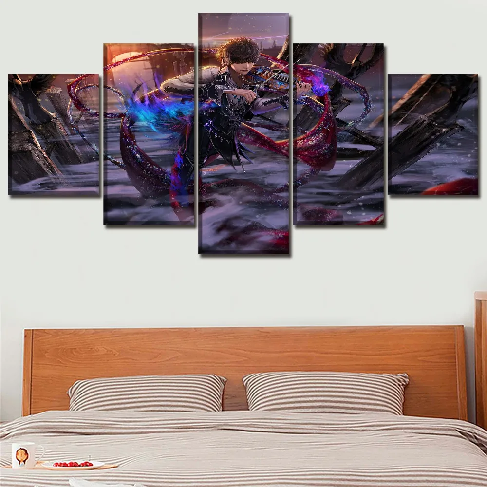 Постер настенный модульный из 5 предметов с рисунком аниме Волшебный виолитель |