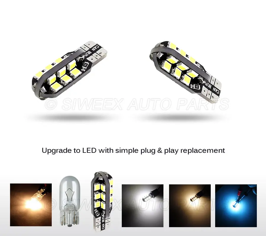 

T10 W5W 147 Wedge Door Instrument Side Bulb Lamp Car Warm White Light 24 SMD 2835 LED PCB DC 12V