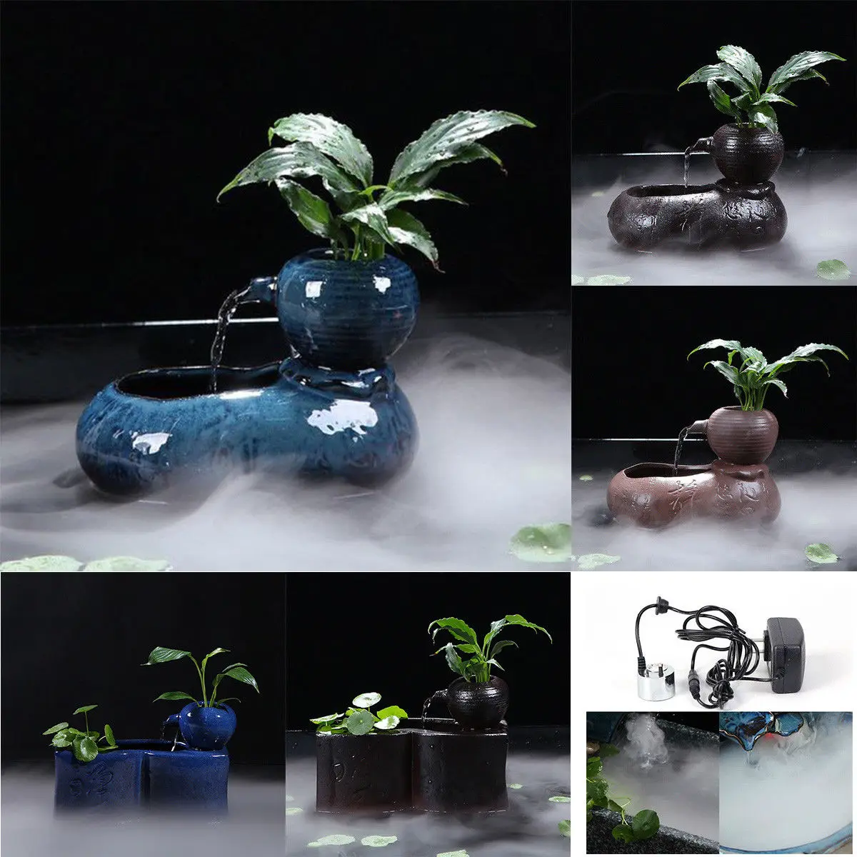 110 В/220 В творческие керамика фэн-шуй колеса мини-фонтан воды настольные украшения