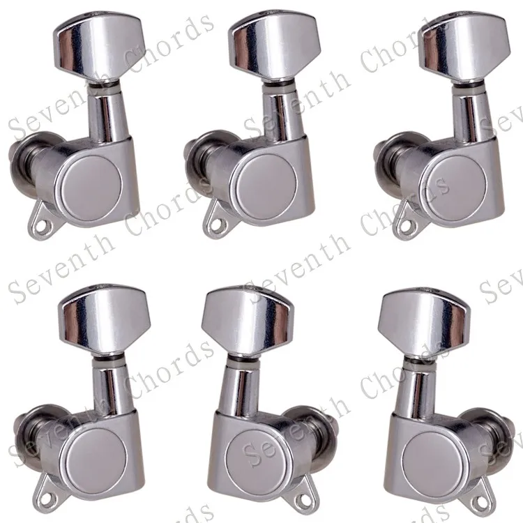 Набор 6 шт. Sealed-gear Guitar Tuning Pegs ключи тюнеры машинные головки для гитары-хромовый и черный и золотистый выбор