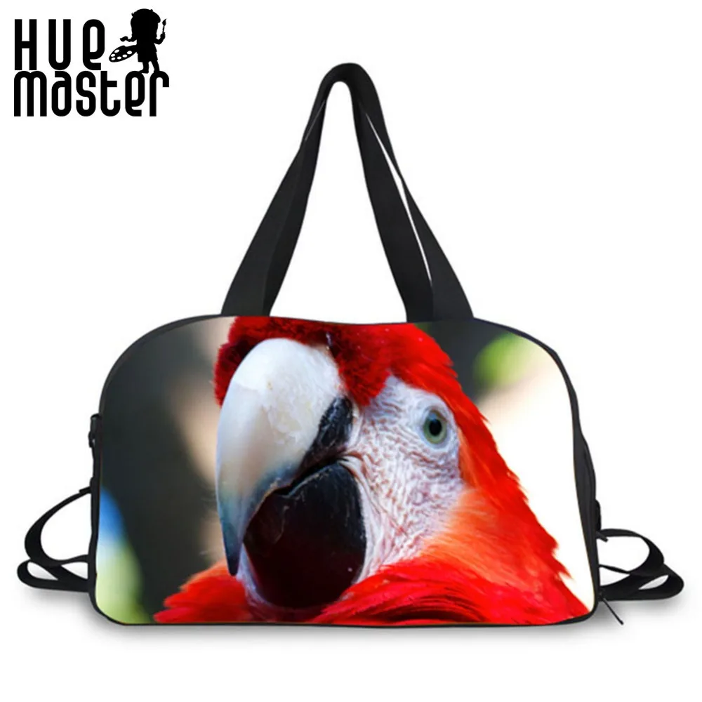 Дизайнерская вместительная спортивная сумка с узором в виде попугаев дорожные