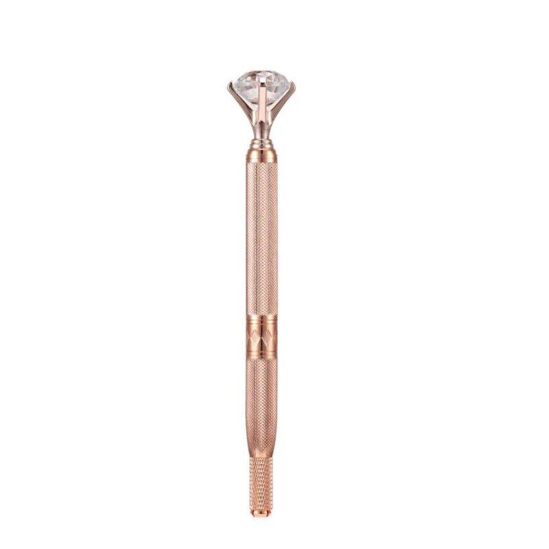 Rose Gold Ручная Татуировка бровей ручка микроблейдинг Татуировка ручка Перманентный 3D бровей вышивка губ с кристаллом алмаза - Цвет: Rose Gold