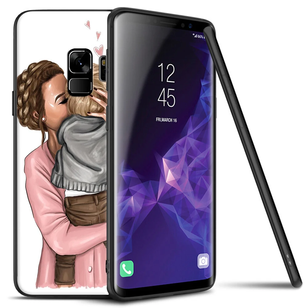 Lavaza Black Brown Hair Baby Mom Girl Queen Soft TPU Case for Samsung Galaxy A10 A30 A40 A50 A70 M10 M20 M30 Cover | Мобильные