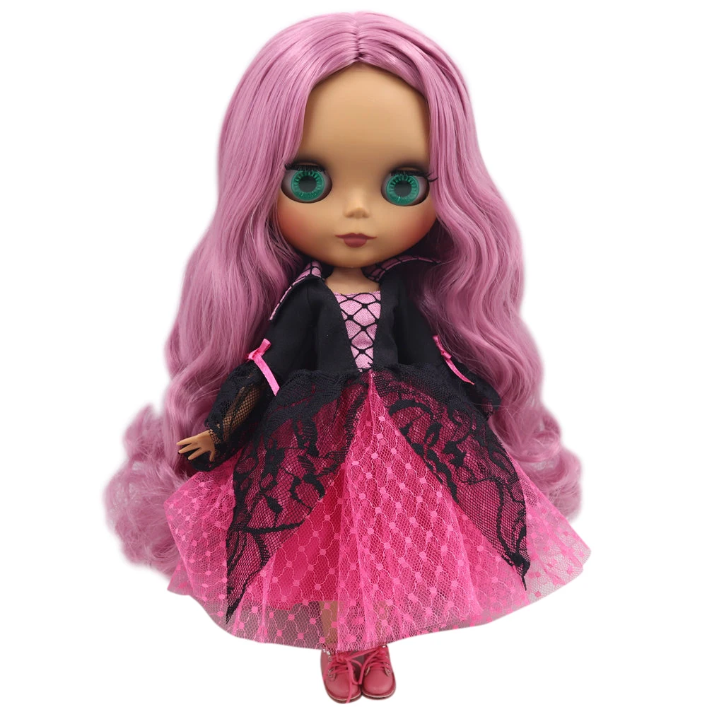 Ледяной DBS Blyth кукольные нет. BL1063 дьявол розовые волосы шарнирное тело черная кожа
